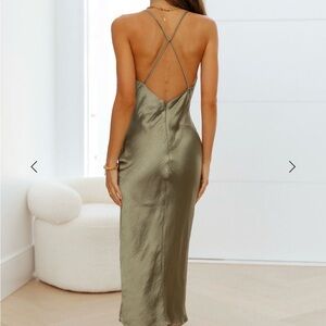 Hello Molly Olive Backless Dress